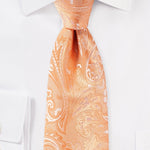Peach Hued Summer Proper Paisley Necktie - MenSuits