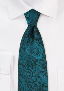Peacock Floral Paisley Necktie - MenSuits