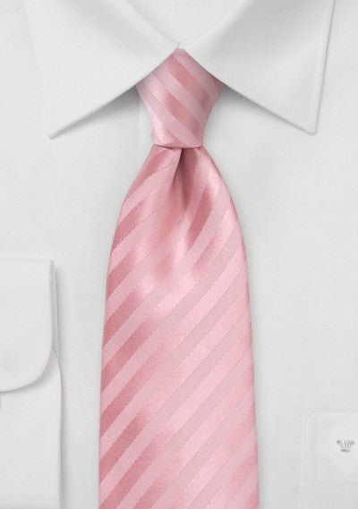 Peony Pink Narrow Striped Necktie - MenSuits