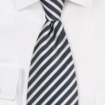 Pewter Summer Striped Necktie - MenSuits
