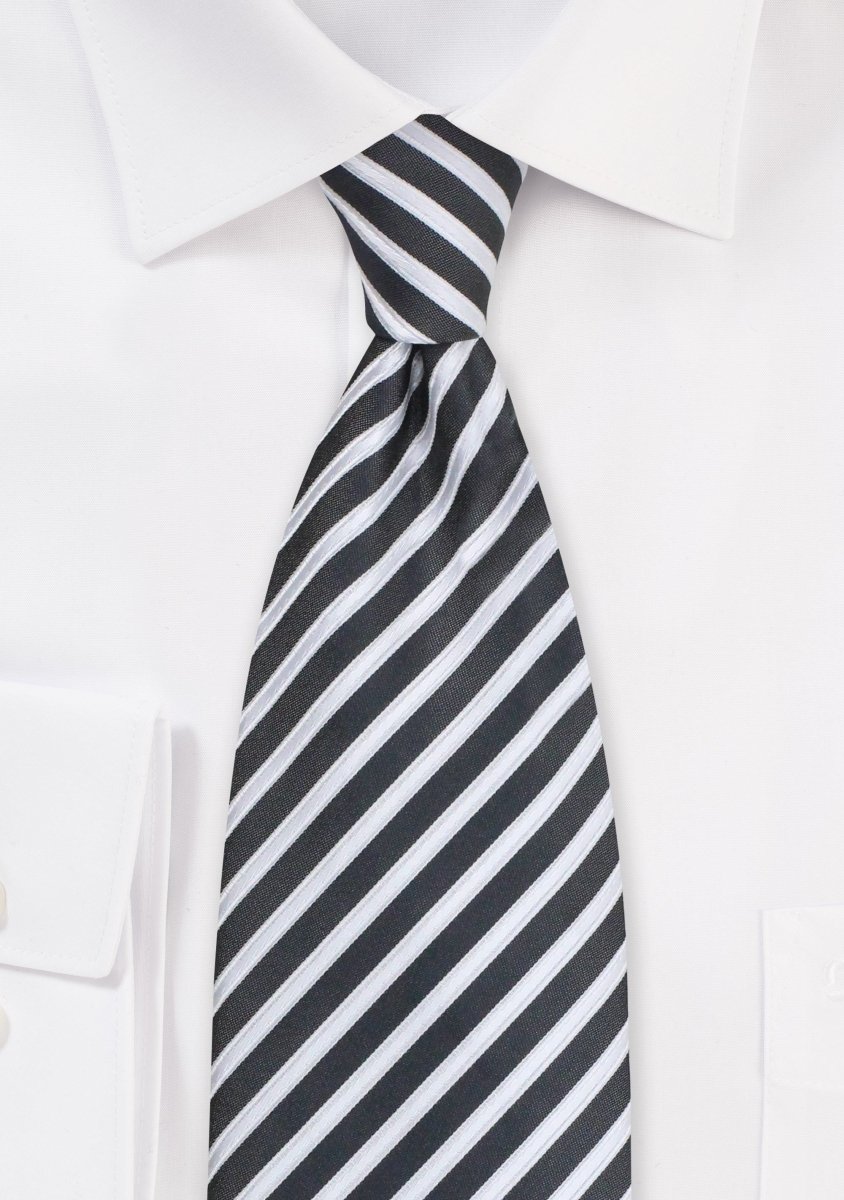 Pewter Summer Striped Necktie - MenSuits