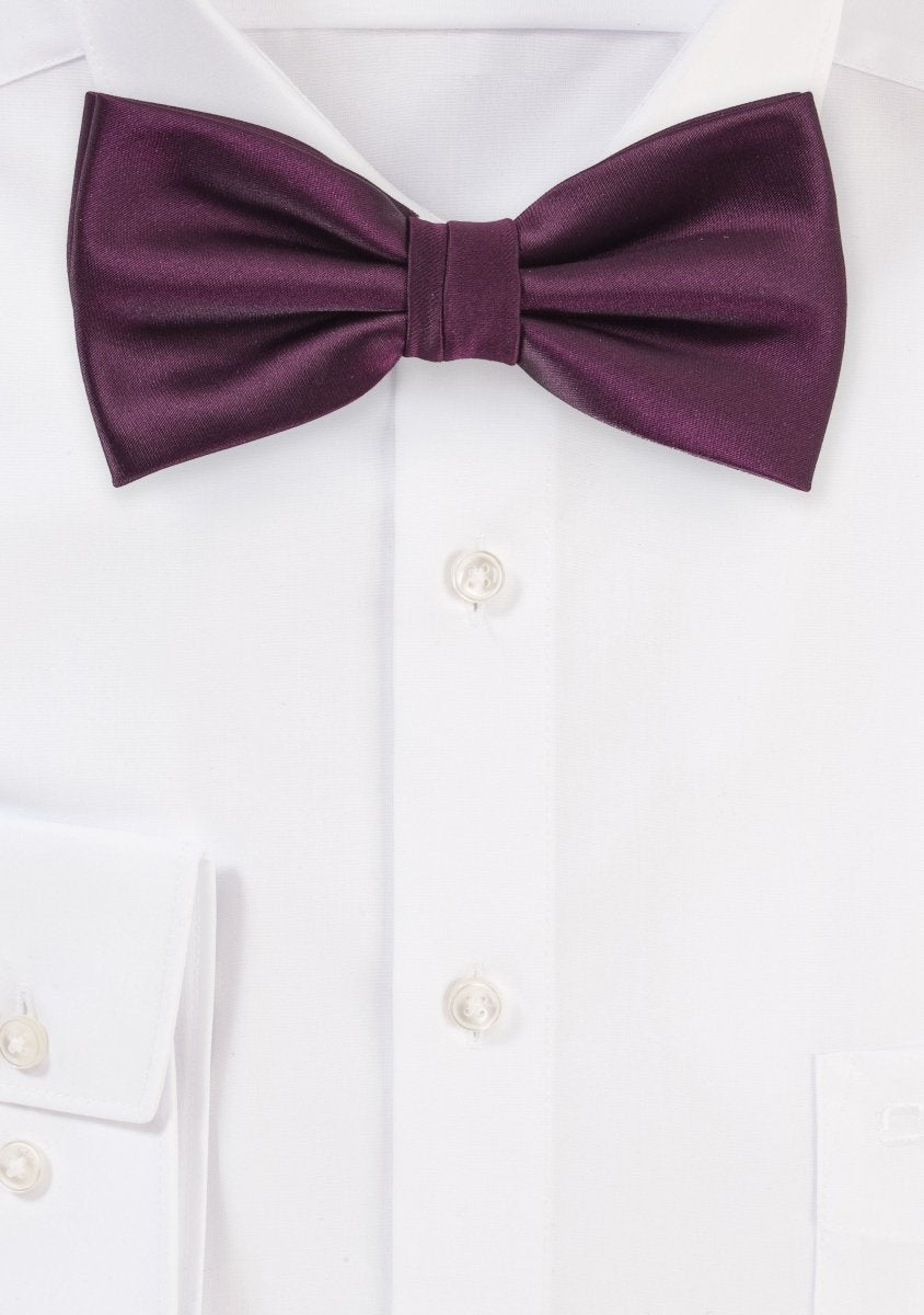 Plum Solid Bowtie - MenSuits