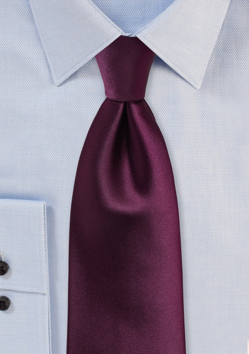 Plum Solid Necktie - MenSuits