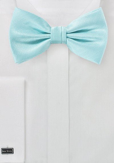 Pool Blue Herringbone Bowtie - MenSuits