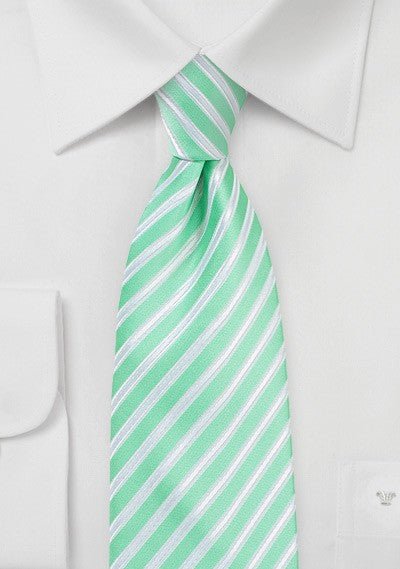 Pool Blue Summer Striped Necktie - MenSuits