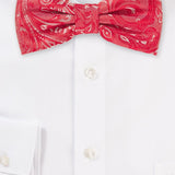 Poppy Red Proper Paisley Bowtie - MenSuits