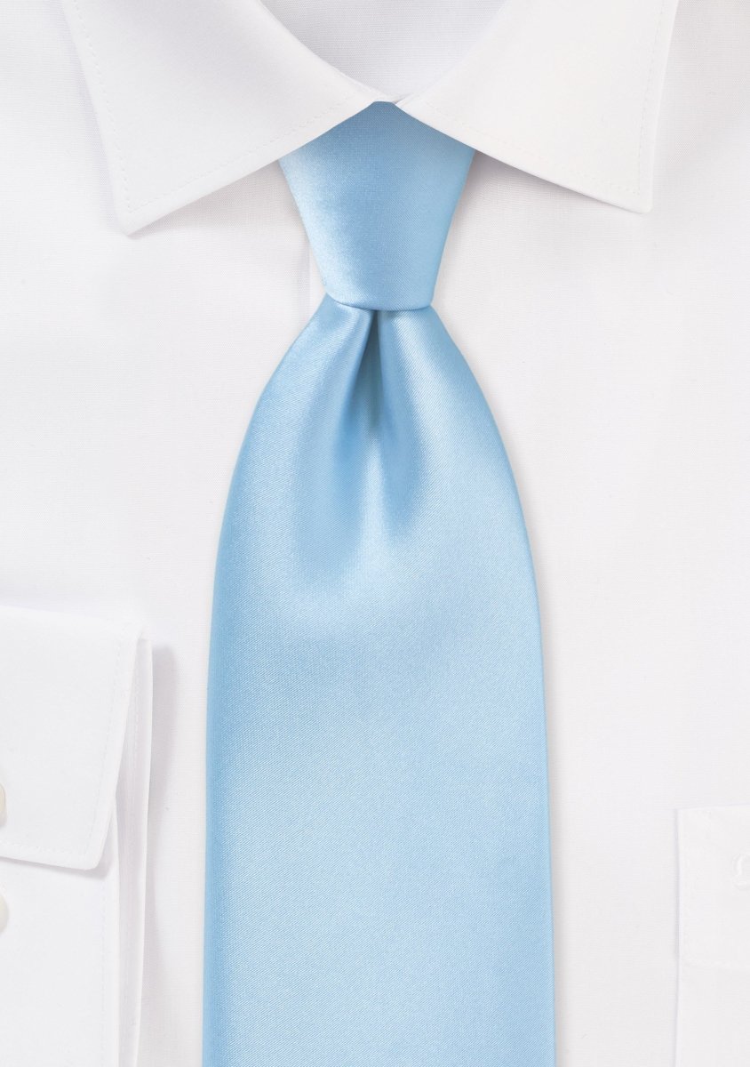 Powder Blue Solid Necktie - MenSuits