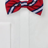 Preppy Red and Blue Repp&Regimental Striped Bowtie - MenSuits
