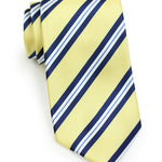 Preppy Yellow Repp&Regimental Striped Necktie - MenSuits
