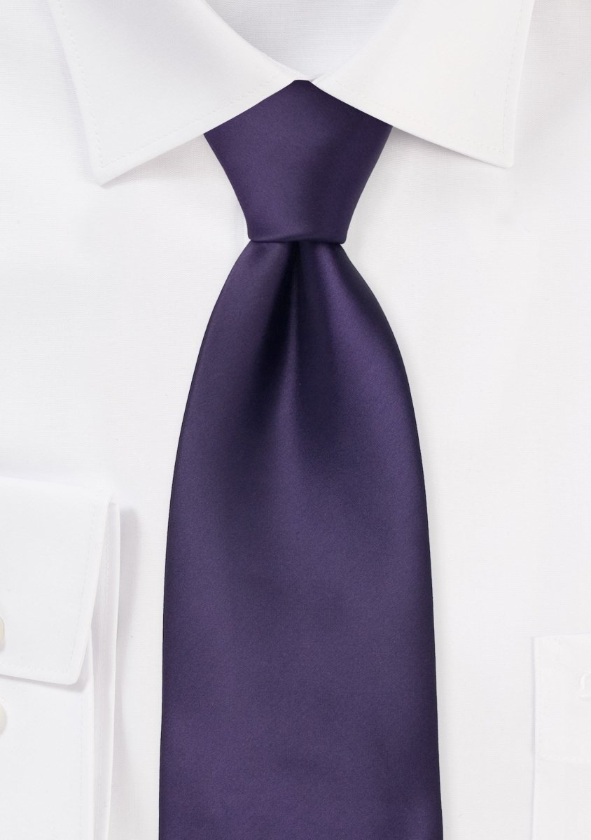 Purple Solid Necktie - MenSuits