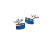 Rectangular Royal Blue Crystal Cufflinks - MenSuits