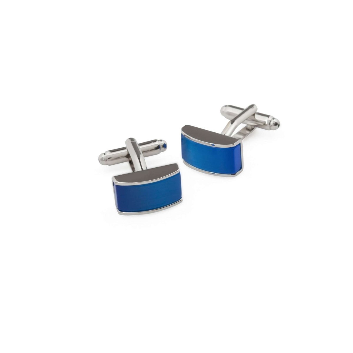 Rectangular Royal Blue Crystal Cufflinks - MenSuits