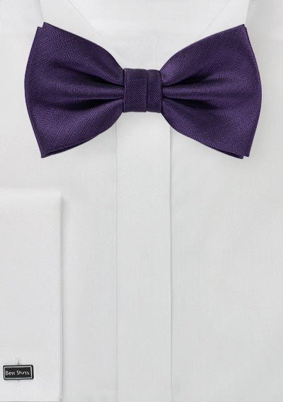 Regency Purple Herringbone Bowtie - MenSuits