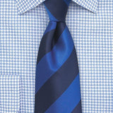 Royal Blue and Navy Repp&Regimental Striped Necktie - MenSuits