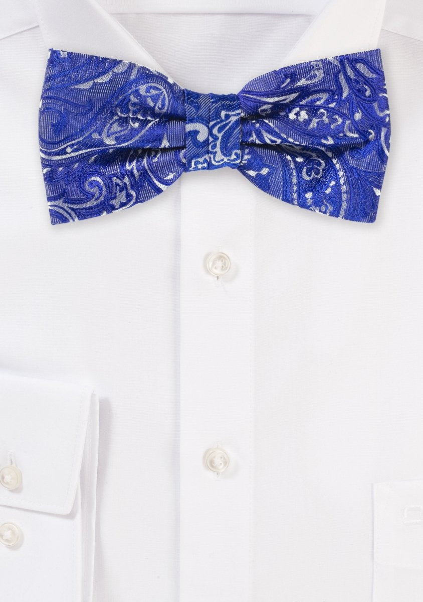 Royal Blue Proper Paisley Bowtie - MenSuits