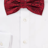 Ruby Red Proper Paisley Bowtie - MenSuits