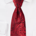 Ruby Red Proper Paisley Necktie - MenSuits