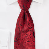 Ruby Red Proper Paisley Necktie - MenSuits