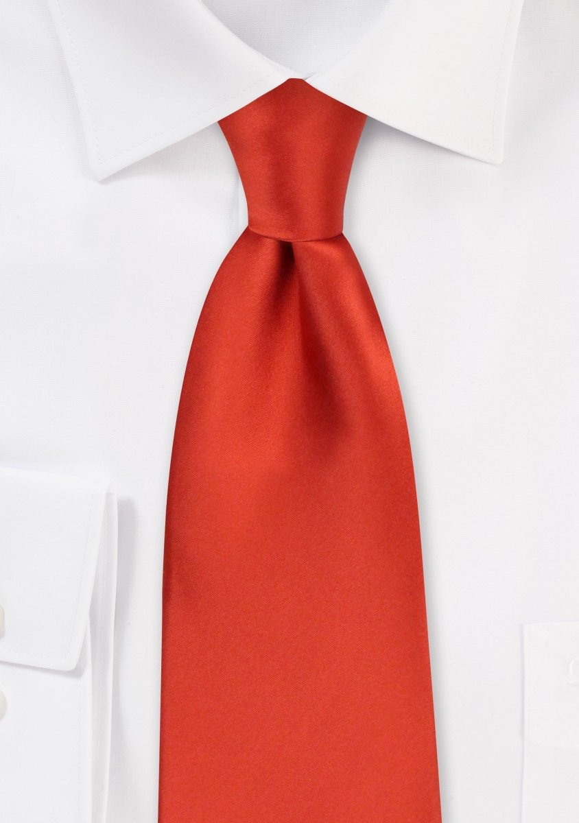 Saffron Spice Solid Necktie - MenSuits