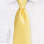 Saffron Yellow Polka Dot Necktie - MenSuits