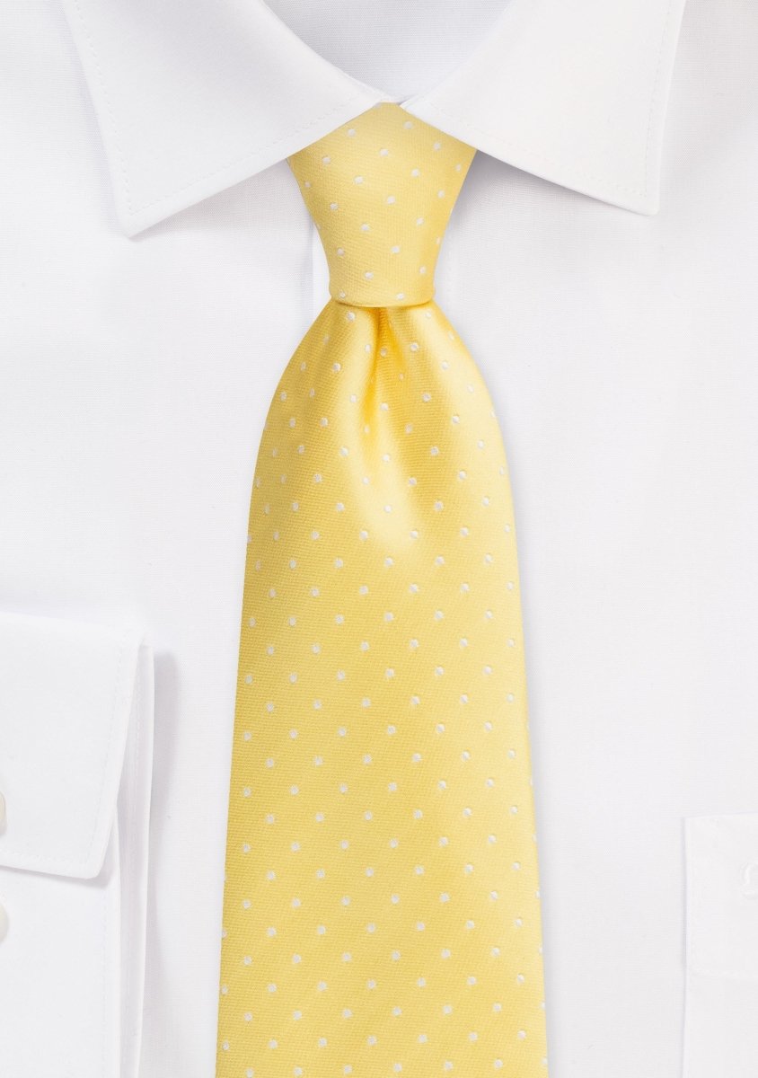 Saffron Yellow Polka Dot Necktie - MenSuits