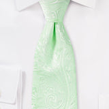 Sea Foam Green Proper Paisley Necktie - MenSuits