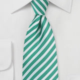 Sea Green Summer Striped Necktie - MenSuits