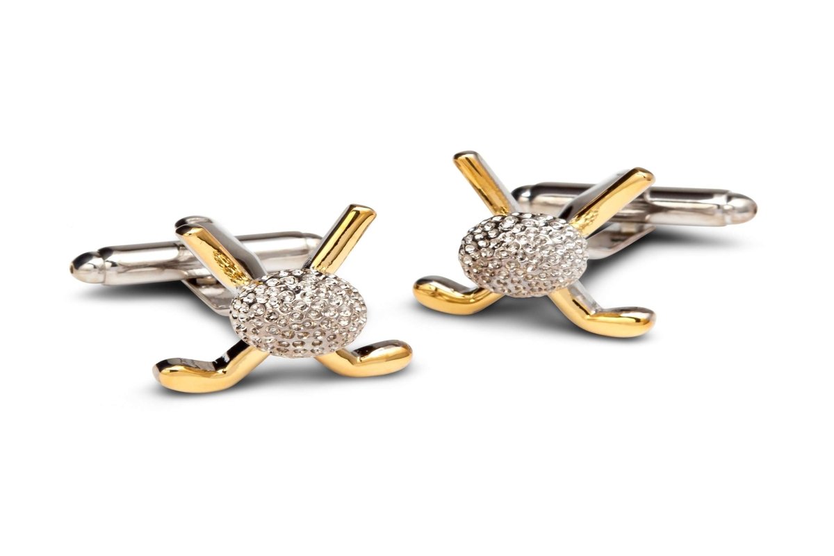 Silver and Gold Golf Cufflinks - MenSuits