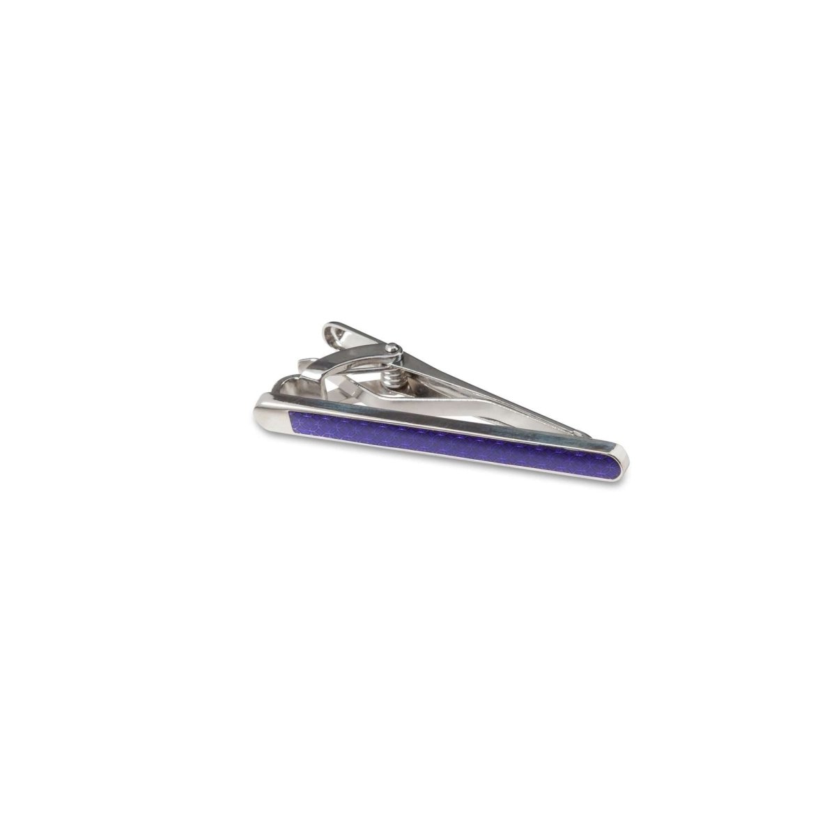 Silver and Purple Inlay Tie Bar - MenSuits