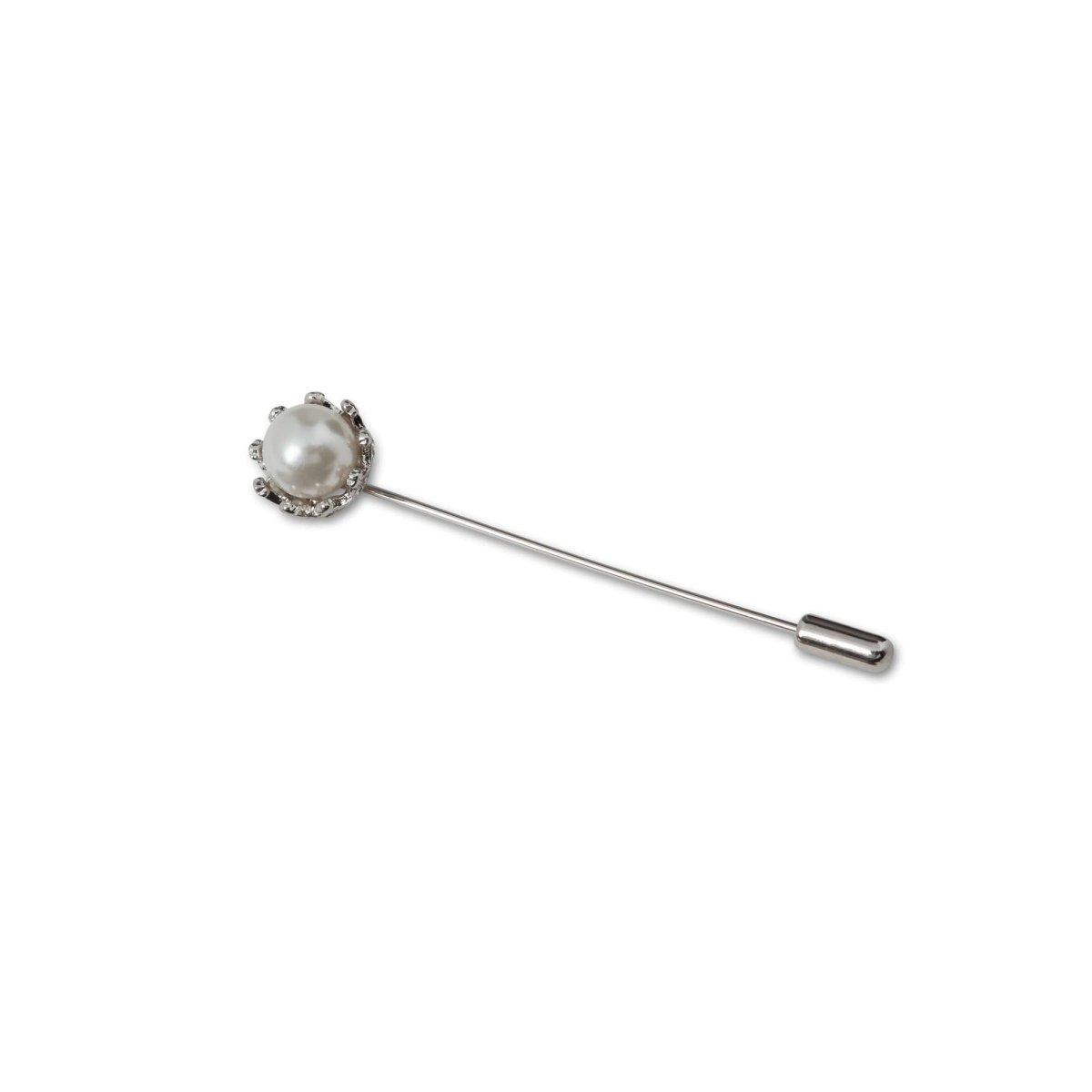 Silver Pearl Lapel Pin - MenSuits
