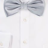Silver Solid Bowtie - MenSuits