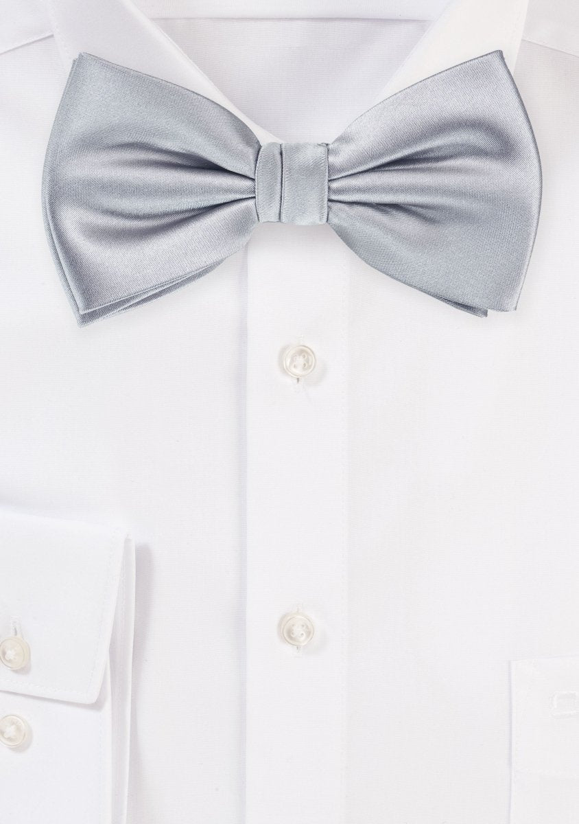 Silver Solid Bowtie - MenSuits