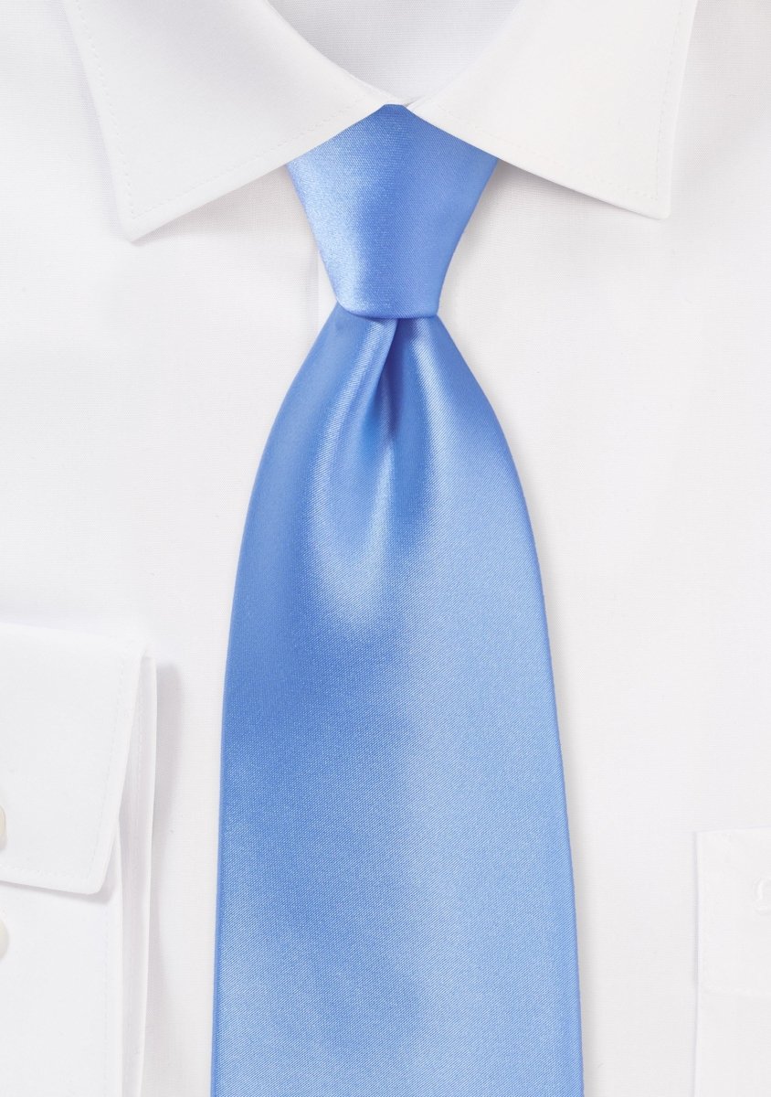 Sky Blue Solid Necktie - MenSuits