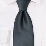 Smoke Gray Solid Necktie - MenSuits