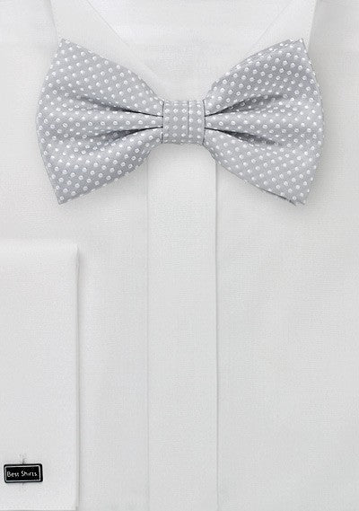 Soft Gray Pin Dot Bowtie - MenSuits