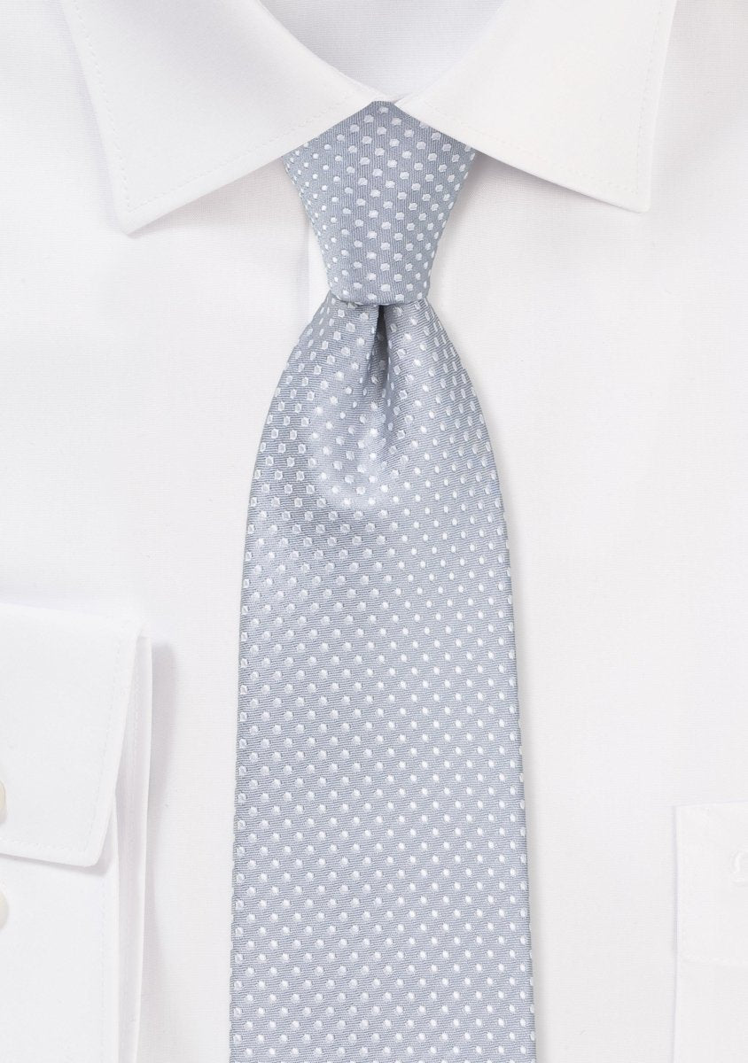 Soft Gray Pin Dot Necktie - MenSuits