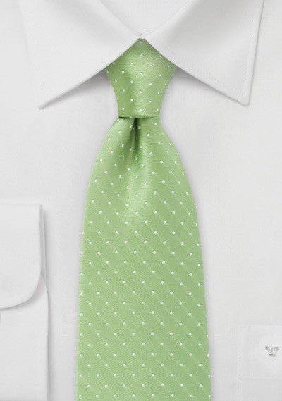 Soft Green Polka Dot Necktie - MenSuits