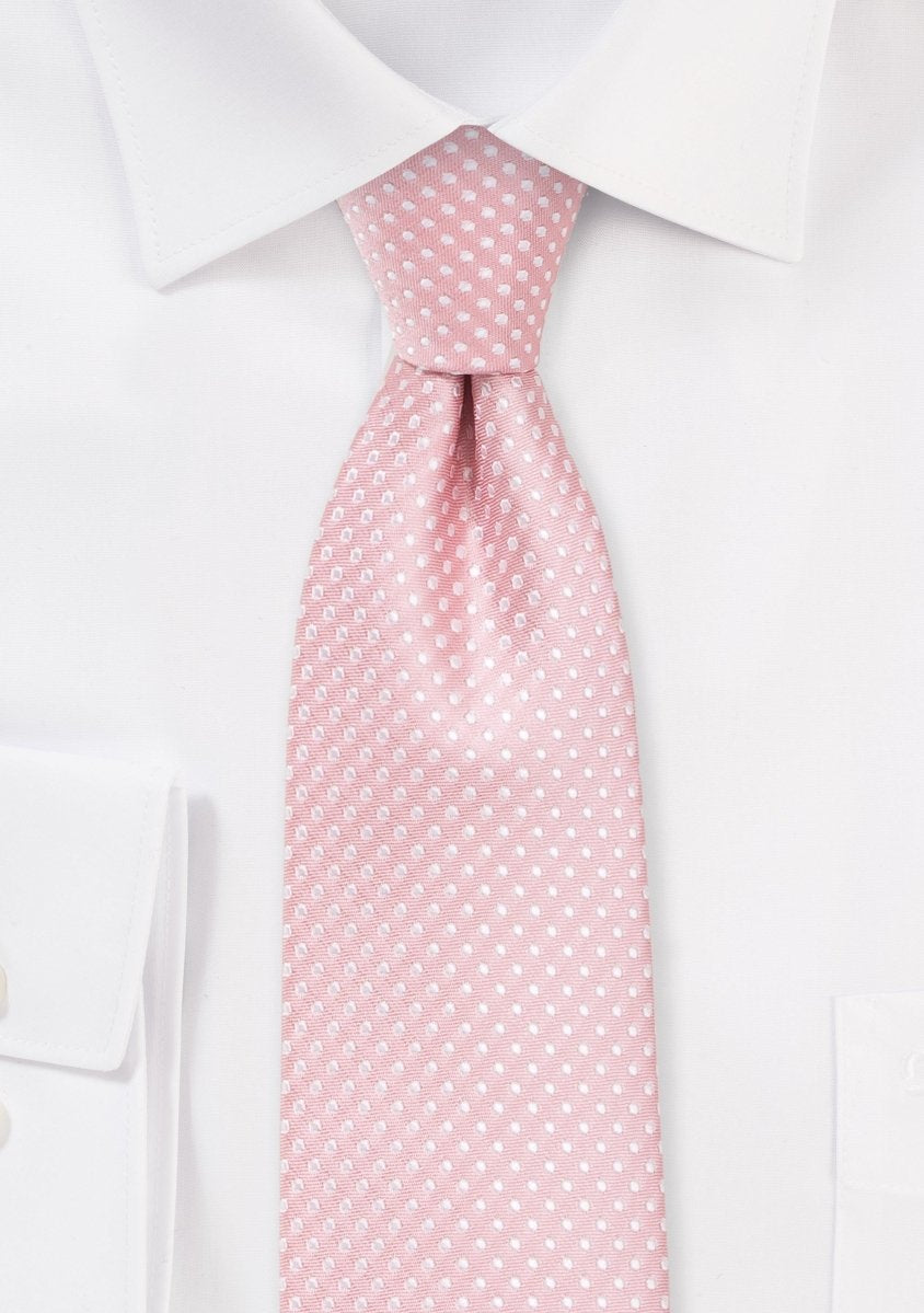 Soft Pink Pin Dot Necktie - MenSuits