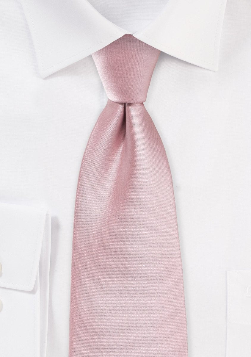 Soft Pink Solid Necktie - MenSuits