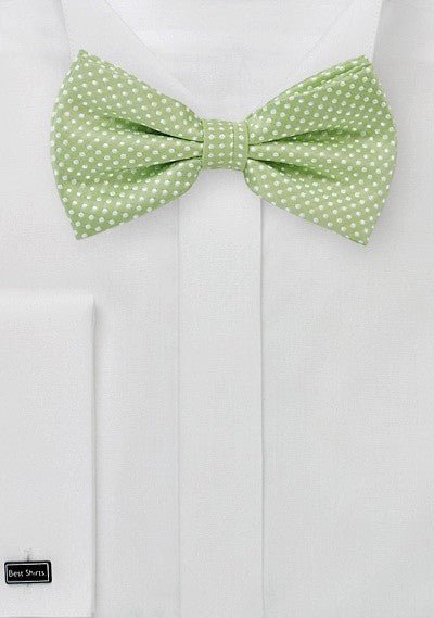 Spring Green Pin Dot Bowtie - MenSuits