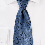 Steel Blue Proper Paisley Necktie - MenSuits