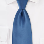 Steel Blue Solid Necktie - MenSuits