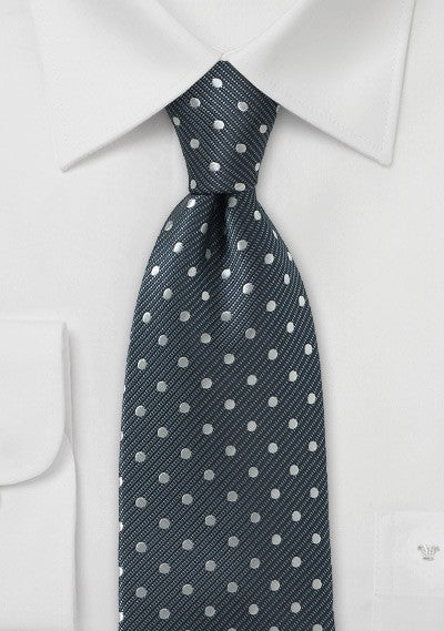 Steel-Silver Polka Dot Necktie - MenSuits