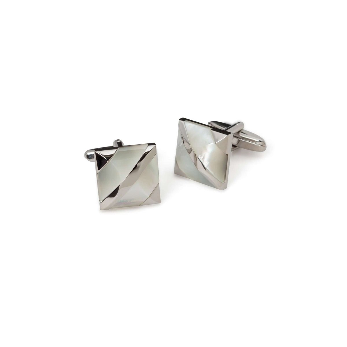 Sterling Silver Striped Cufflinks - MenSuits