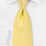 Summer Yellow Narrow Striped Necktie - MenSuits