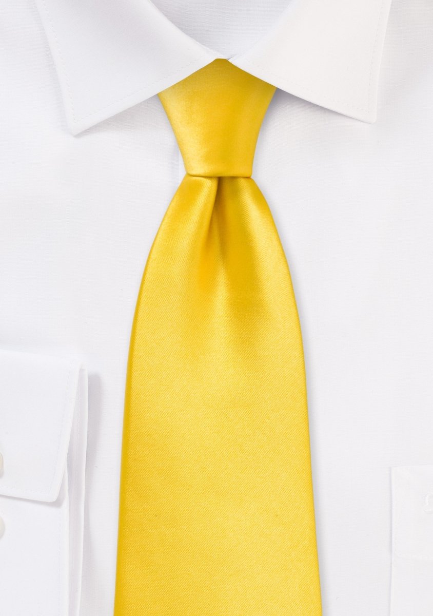 Sun Yellow Solid Necktie - MenSuits