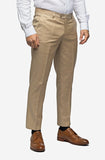 Tan Sharkskin Flat-Front Pants - MenSuits
