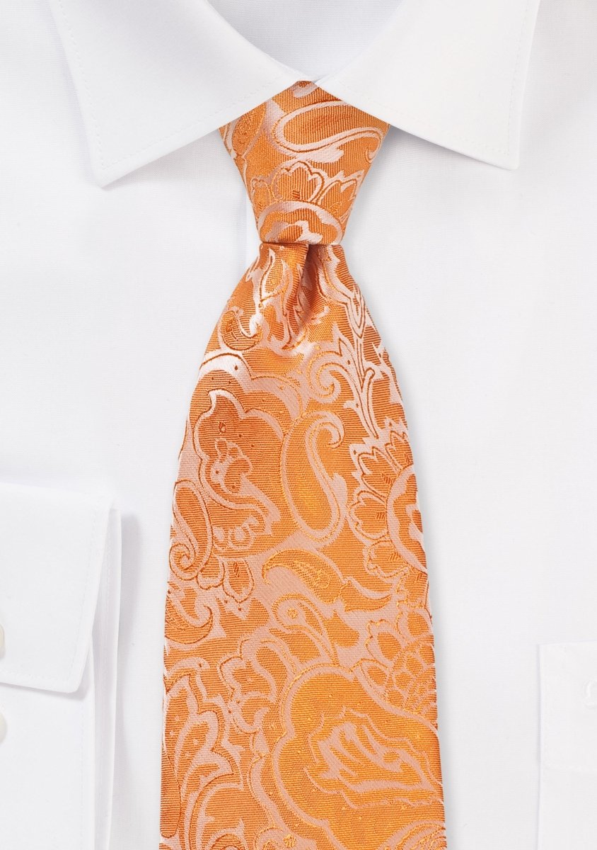 Tangelo Floral Paisley Necktie - MenSuits