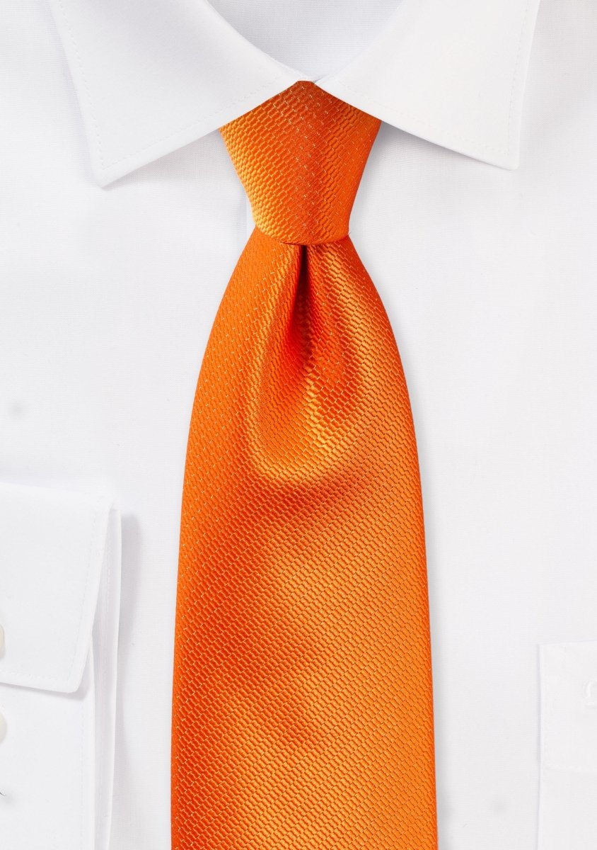 Tangerine Orange Small Texture Necktie - MenSuits