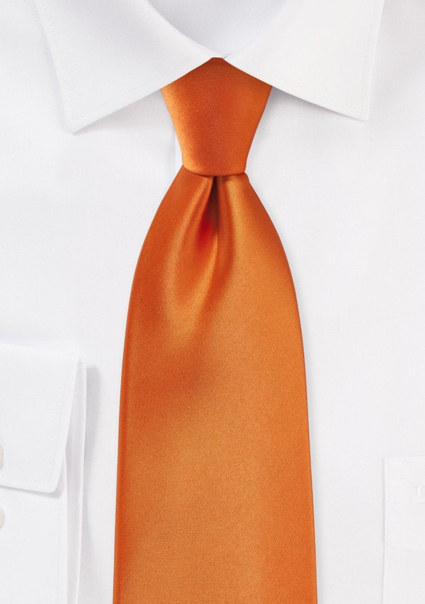 Tangerine Solid Necktie - MenSuits